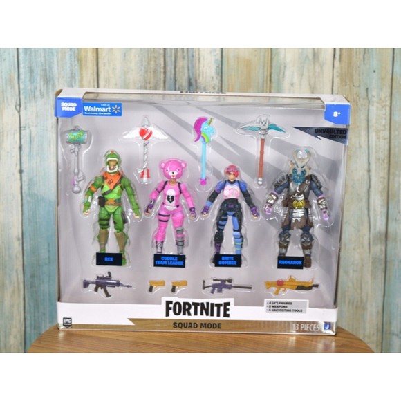 Fortnite Squad Mode 4 Figure Pack 13 pieces Unvaulted Edition New - Picture 1 of 3